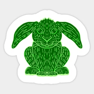 Green Rabbit Sticker